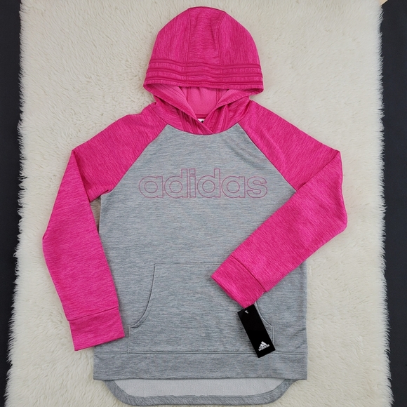 Adidas Girls Colorblock Hoodie Sz Large - Picture 1 of 16